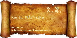 Kerti Mónika névjegykártya